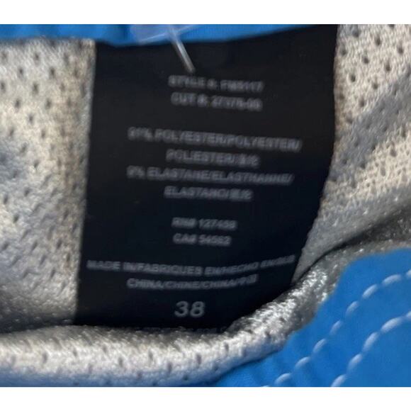 American Fighter Men's 38 Gray Blue Stretch Board Shorts Swimwear Workout - Picture 3 of 5